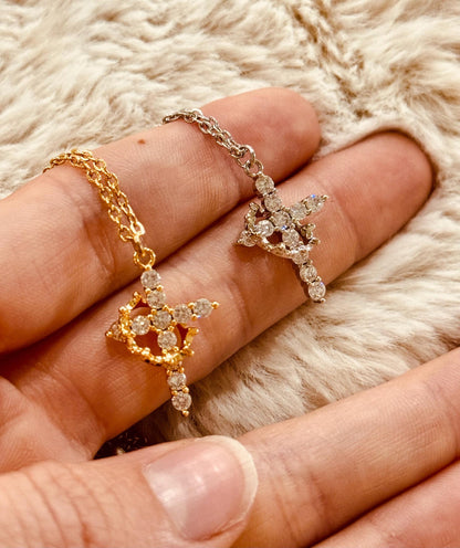 Radiant Gold Cross Pendant Necklace