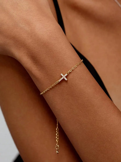 Sideways Cross Bracelet