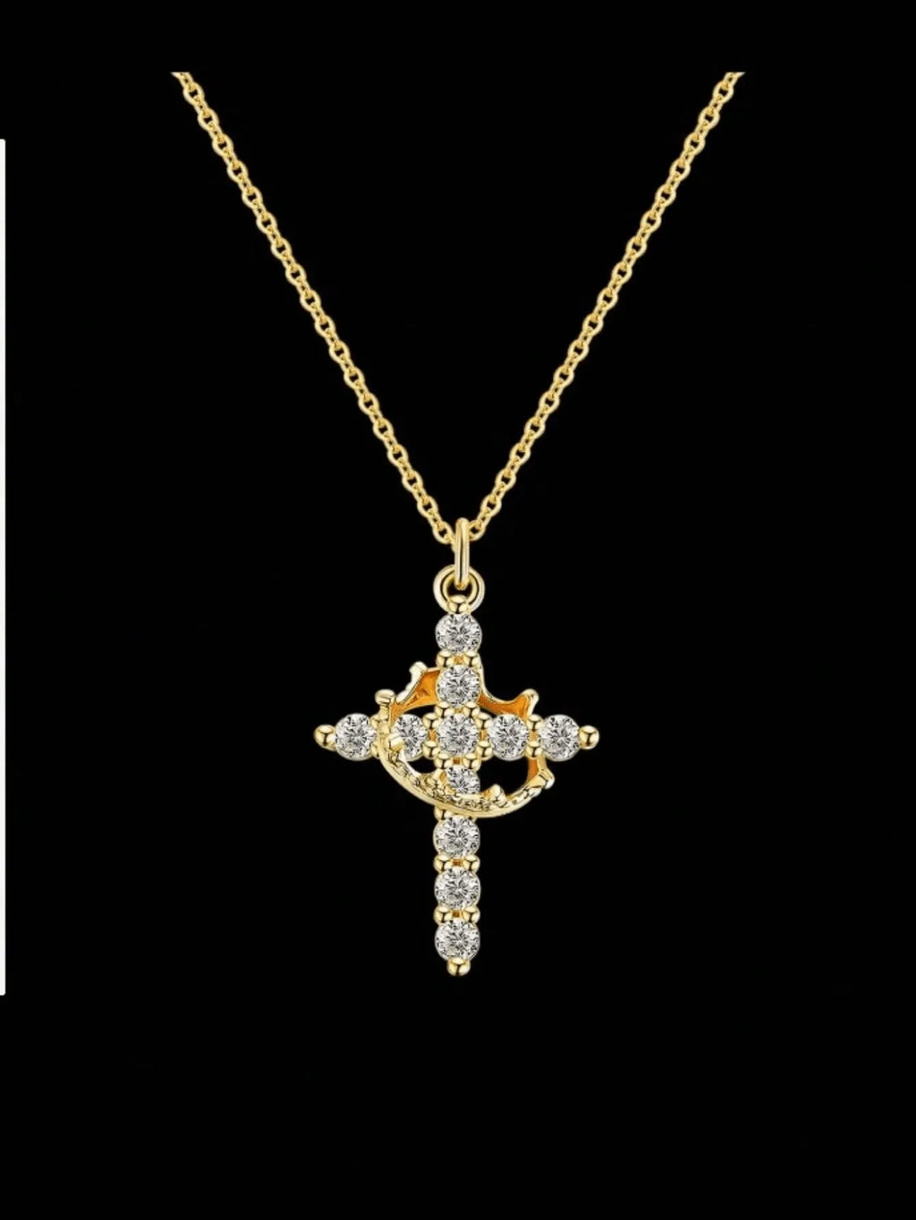 Radiant Gold Cross Pendant Necklace