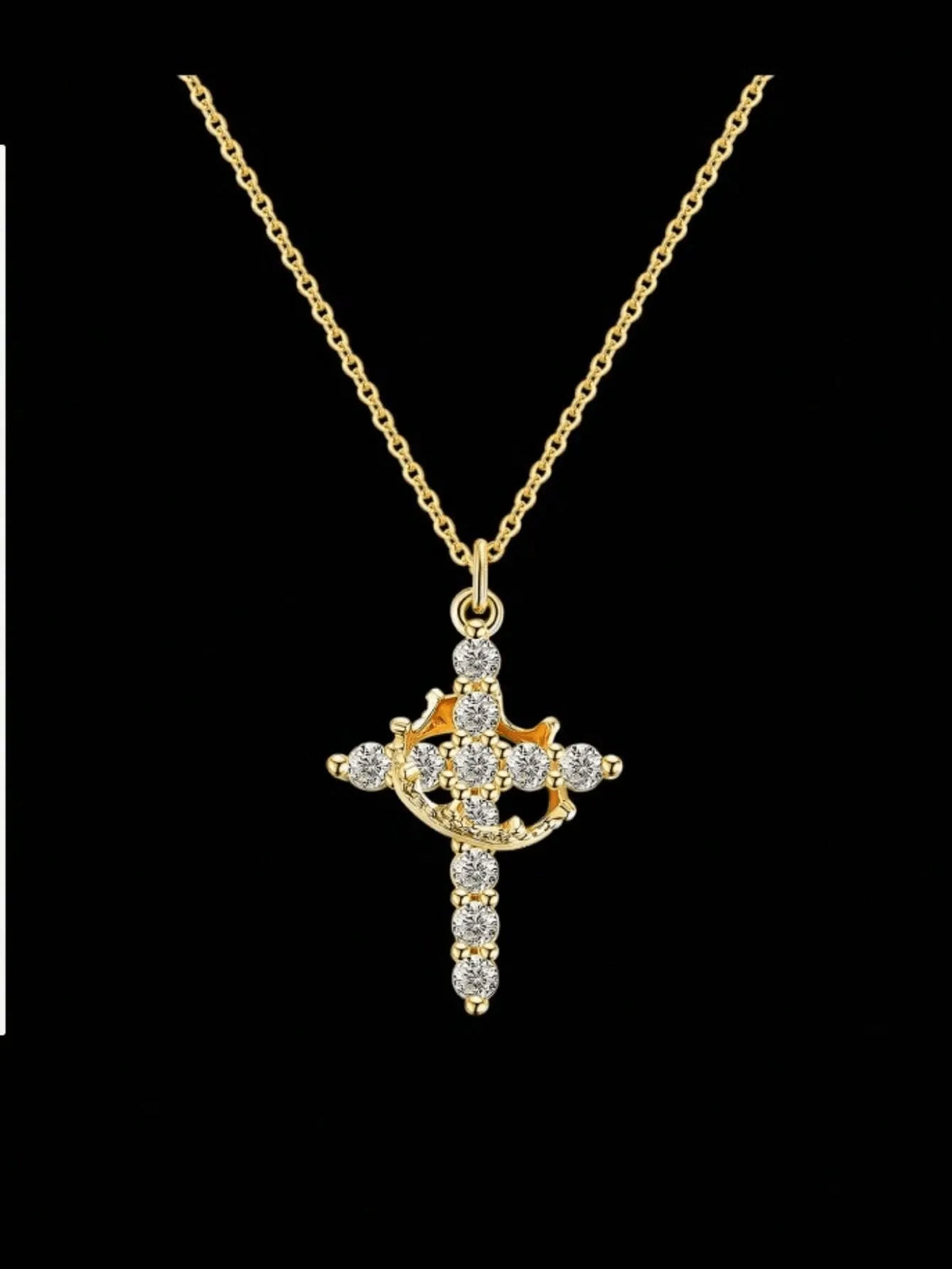 Radiant Gold Cross Pendant Necklace