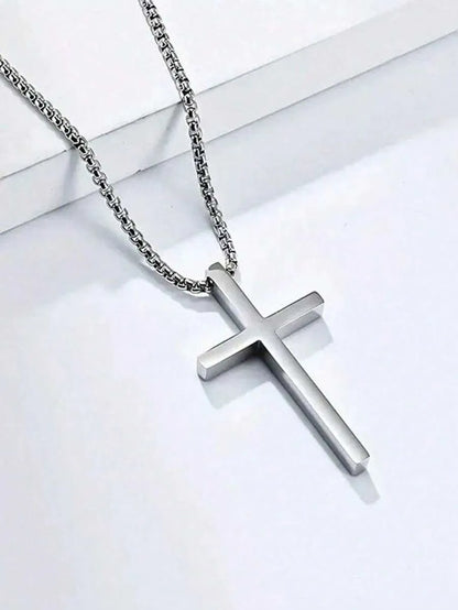 Bold Cross Necklace – Men's Stainless Steel Pendant