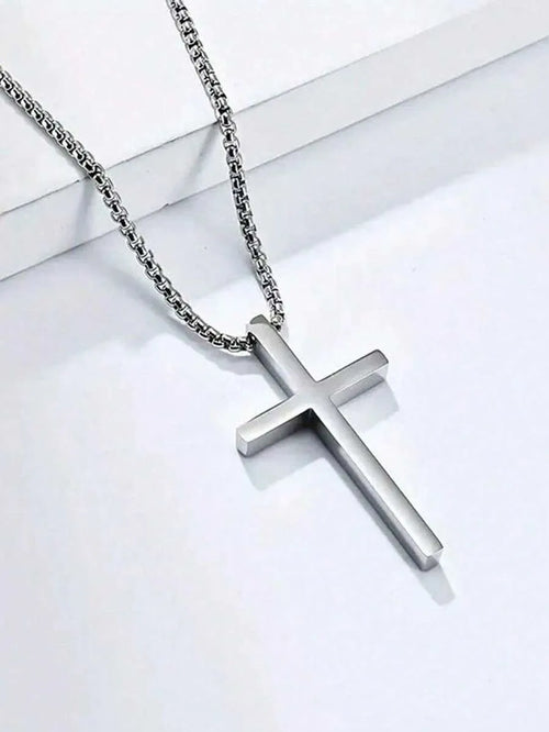 Bold Cross Necklace – Men's Stainless Steel Pendant