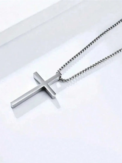 Bold Cross Necklace – Men's Stainless Steel Pendant
