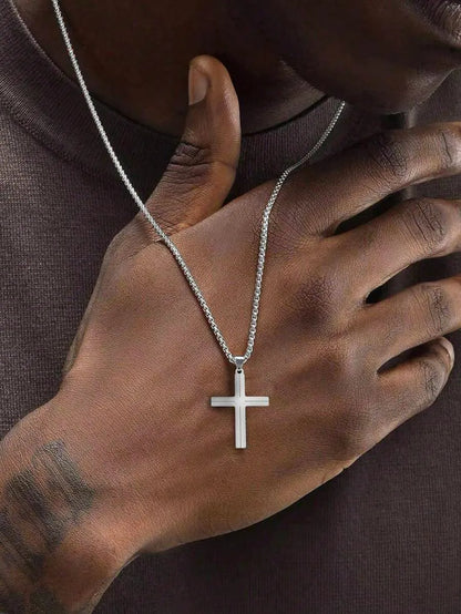 Bold Cross Necklace – Men's Stainless Steel Pendant
