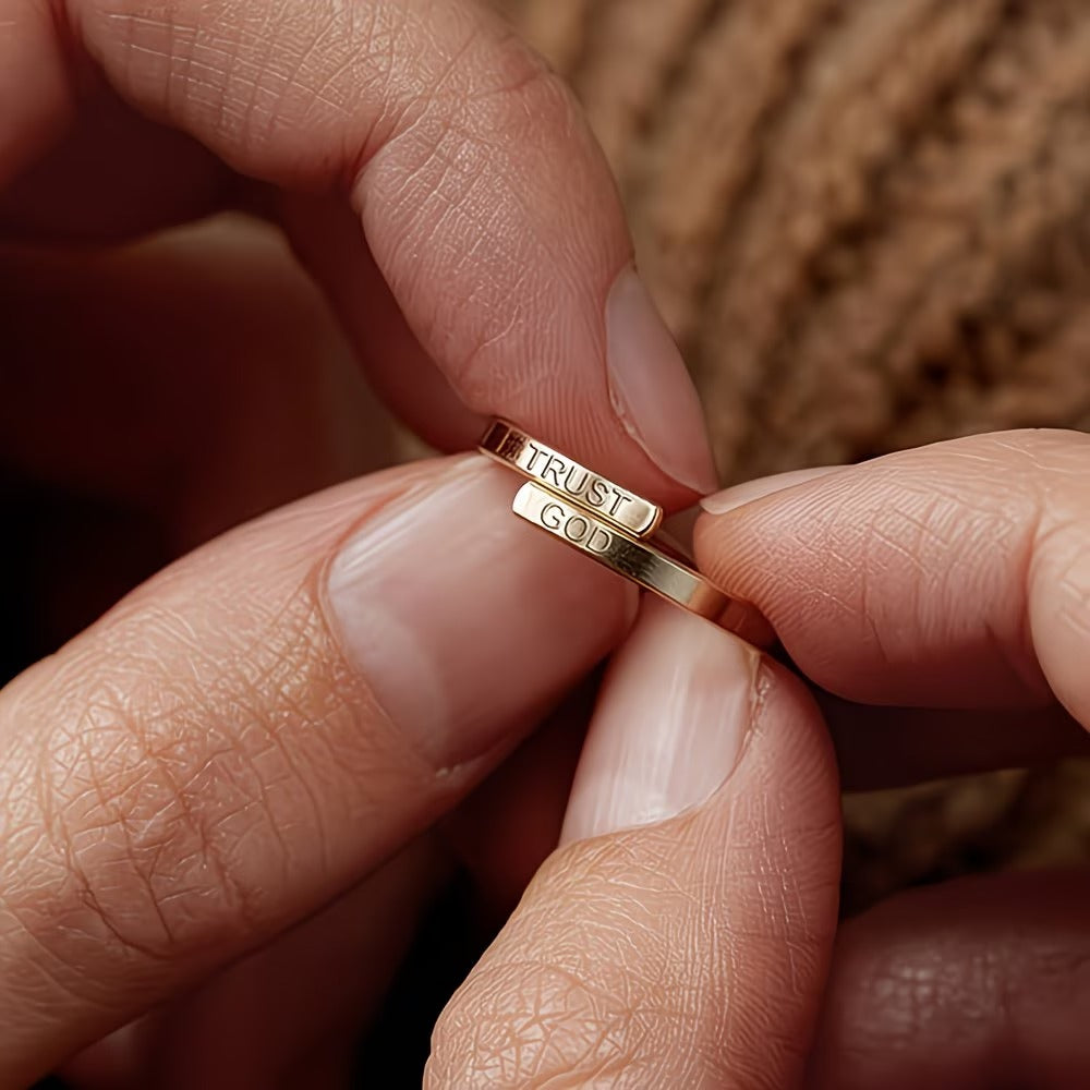 "Trust God" Wrap Ring
