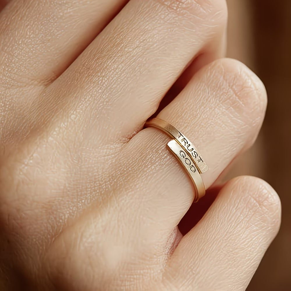 "Trust God" Wrap Ring