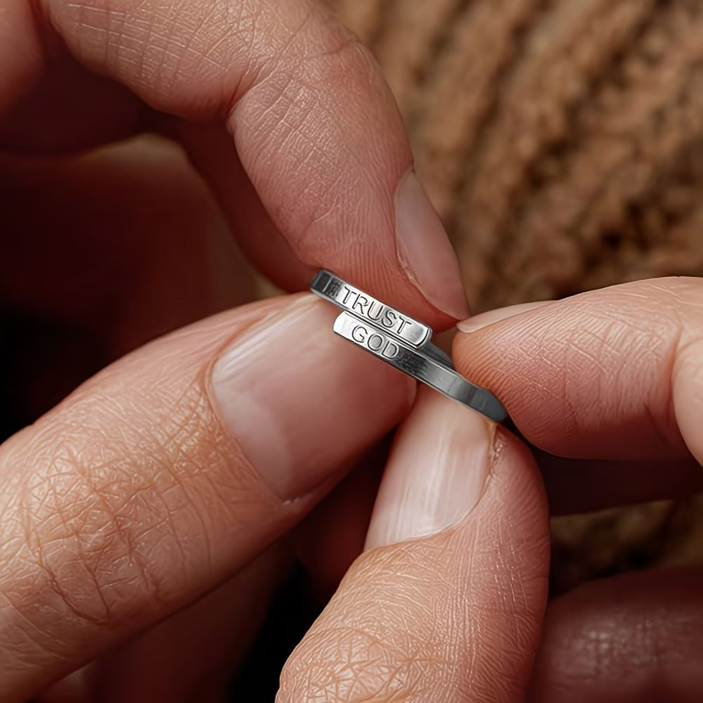 "Trust God" Wrap Ring
