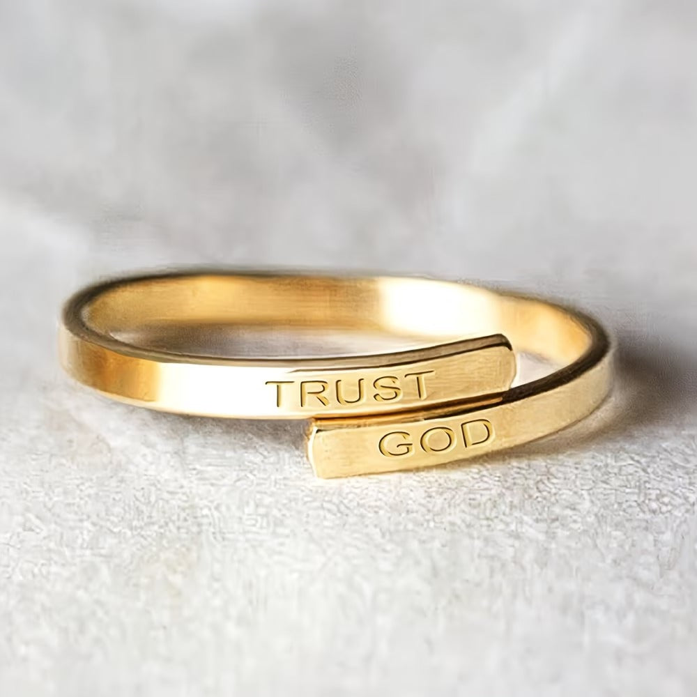 "Trust God" Wrap Ring
