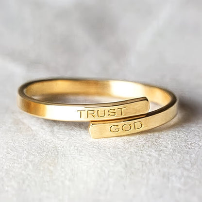 "Trust God" Wrap Ring