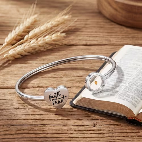 "Faith Over Fear" Mustard Seed Bangle