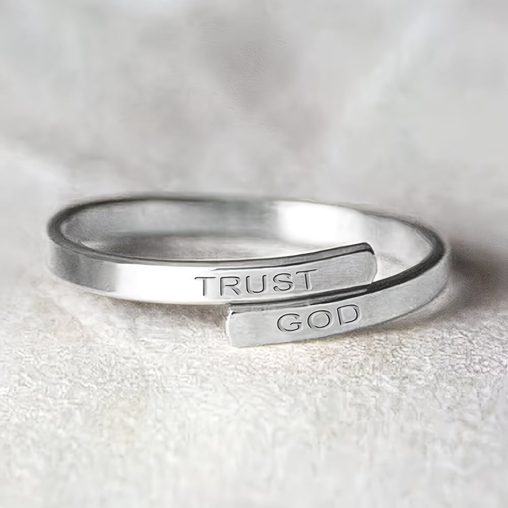 "Trust God" Wrap Ring