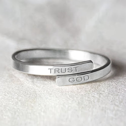"Trust God" Wrap Ring