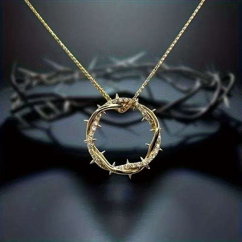 Crown of Thorns Necklace – Circle Pendant