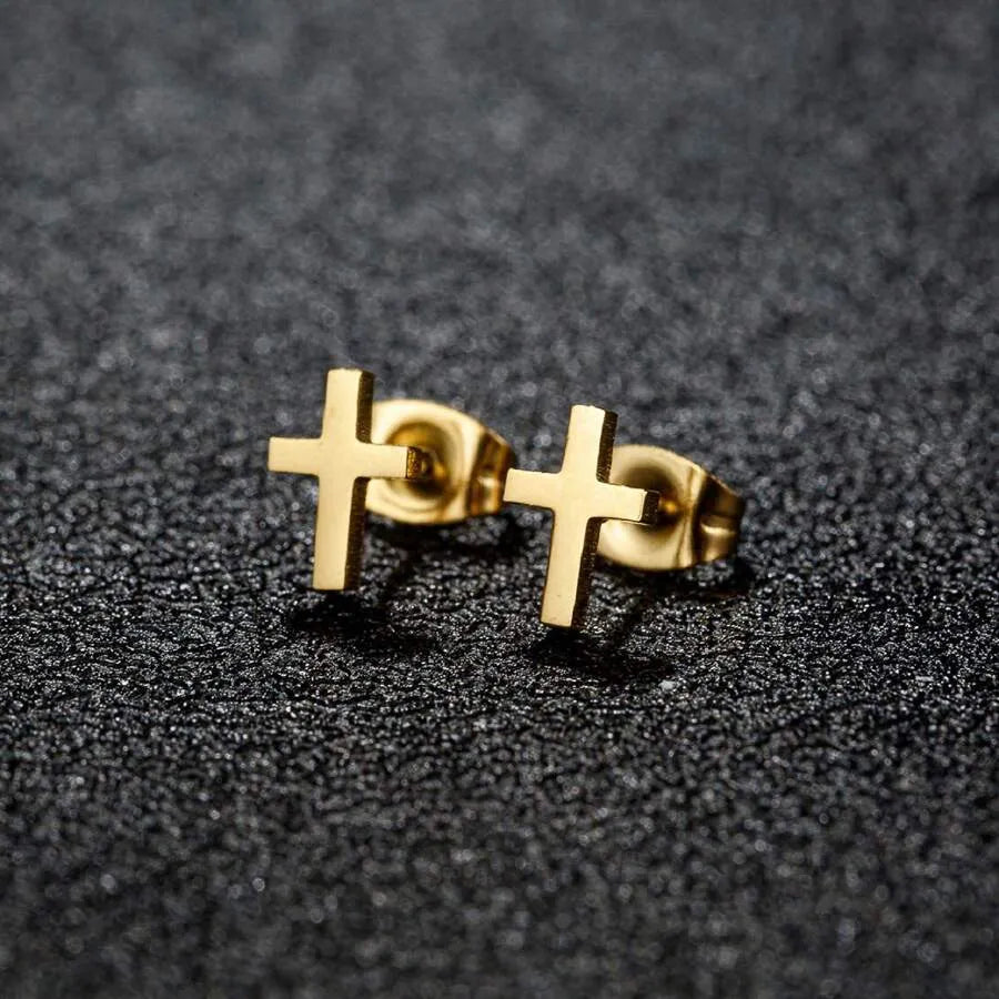 Minimalist Cross Stud Earrings